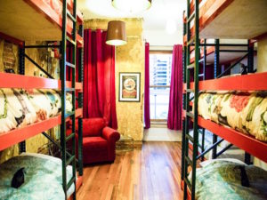 cannabis friendly hostel room with 6 beds