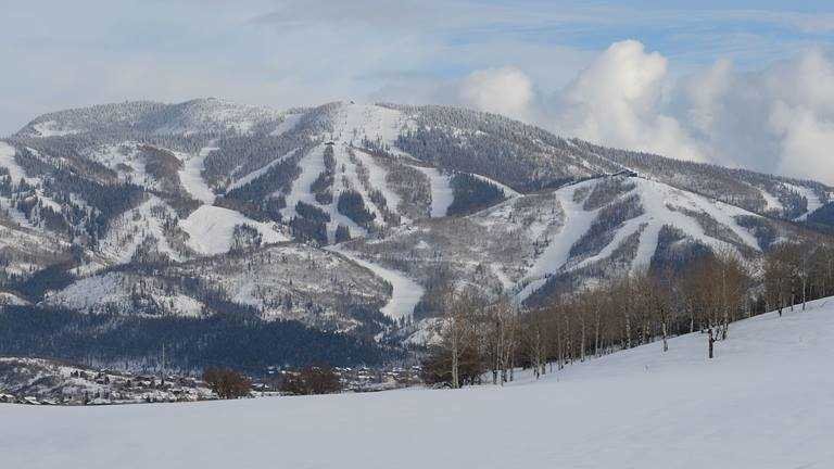 Steamboat ski runs. Wide shot