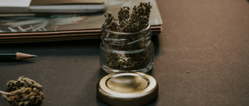 weed on hotel desk