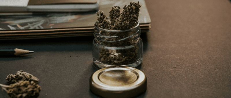 weed on hotel desk