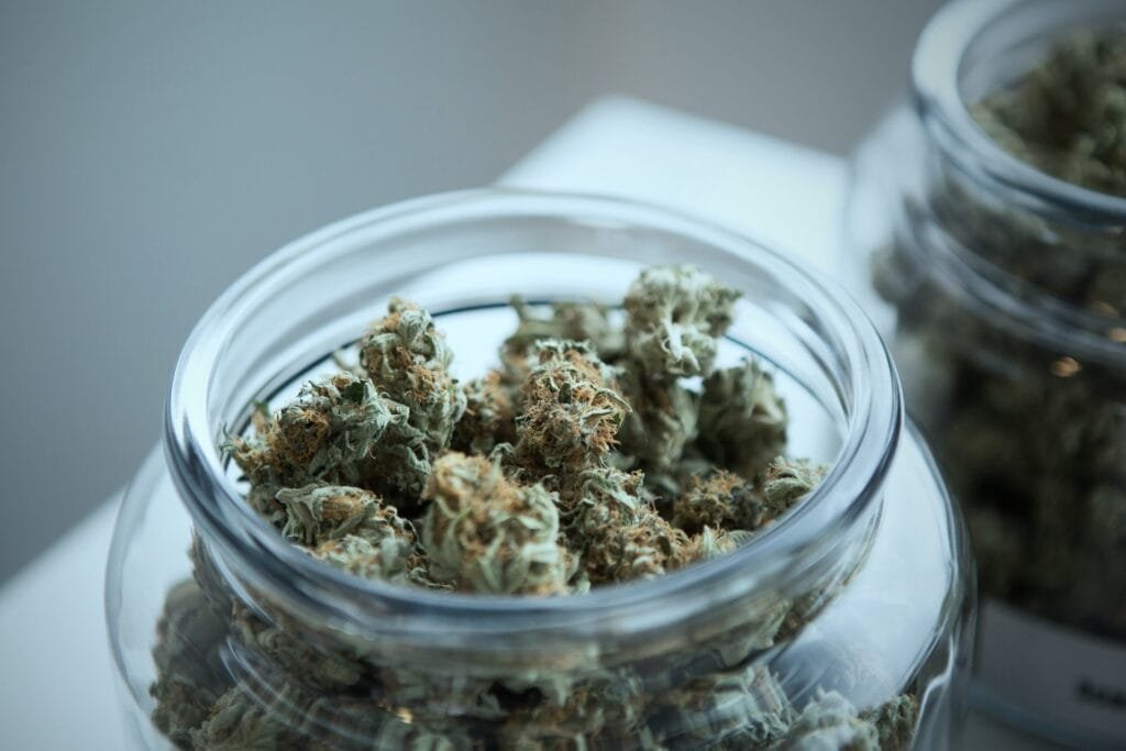 weed in a jar