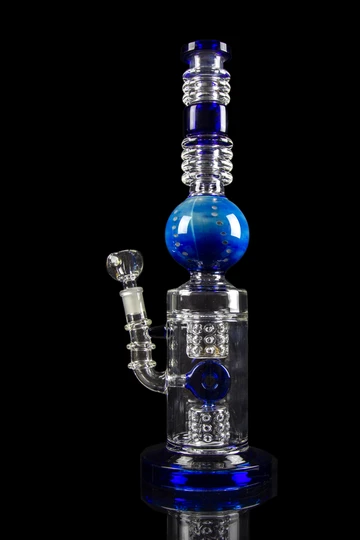 glass doughnut perk blue bong