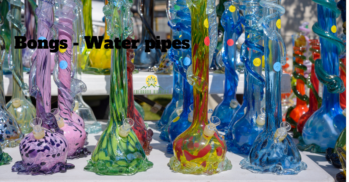 water pipes in a glass case