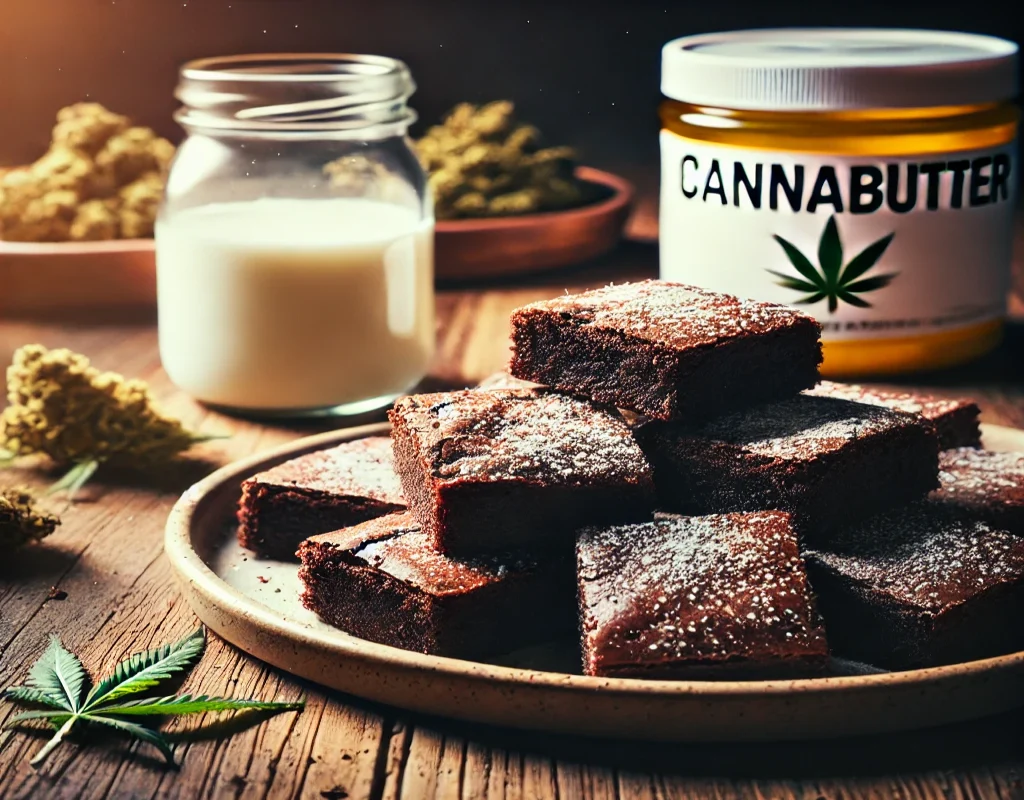 A delicious plate of cannabis-infused brownies. 